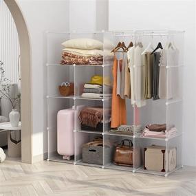 img 2 attached to 📦 NATRKE Cube Storage Organizer - Versatile Modular Closet with Hanging Rod for Clothes (16 Cubes)