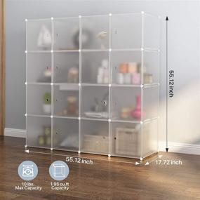 img 1 attached to 📦 NATRKE Cube Storage Organizer - Versatile Modular Closet with Hanging Rod for Clothes (16 Cubes)