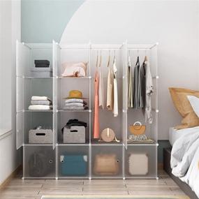 img 3 attached to 📦 NATRKE Cube Storage Organizer - Versatile Modular Closet with Hanging Rod for Clothes (16 Cubes)