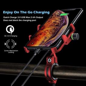 img 3 attached to 📱 Red Aluminium Waterproof Motorcycle Phone Mount - Charge Your Phone on the Road!