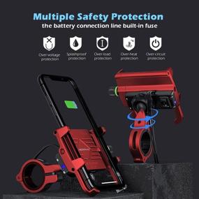 img 2 attached to 📱 Red Aluminium Waterproof Motorcycle Phone Mount - Charge Your Phone on the Road!
