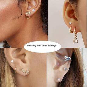 img 1 attached to 💎 yfstyle 12 Pairs Colorful Cartilage Earrings | Hypoallergenic CZ Studs Set for Women & Girls | Screwback Piercing Jewelry Gifts