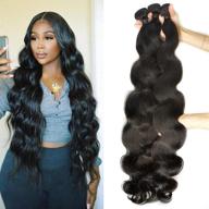 💯 100% необработанные бразильские волнистые волосы bundles - ayisha hair 3 bundles weave extension естественного черного цвета для черных женщин логотип