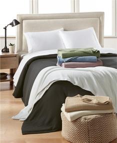 img 2 attached to 🛌 Ralph Lauren Classic Cotton Light Blue KING Bed Blanket - Lauren Collection