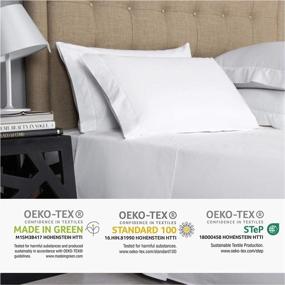 img 1 attached to 🛏️ Premium 500 Thread Count 100% Cotton Sheet Set for Queen Bed - Breathable Silky Sateen Weave - Soft & Luxurious - Fits Mattress Up to 18'' Deep Pocket