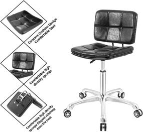 img 2 attached to 🪑 Tall Office Chair with Backrest and Adjustable Stools for Standing Desk, Studio, Dental, Home, Office, Salon and Counter - Pneumatic Lifting Height, Rolling Wheels (No Footrest)