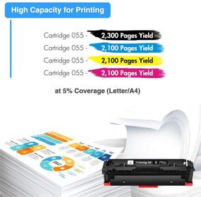 img 2 attached to 🖨️ High-Quality TRUE IMAGE Compatible Toner Cartridge Set for Canon 055 055H Toner - Fits Canon Color imageCLASS MF743Cdw MF741Cdw MF745Cdw MF746Cdw LBP664Cdw Printer - Includes Chip (Black Cyan Magenta Yellow, 4-Pack)
