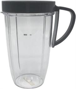 img 2 attached to 🍹 JOYSTAR Replacement Parts: 2pcs 24oz Mug Tall Cup with Handle, Lid, and Ring for NutriBullet 600W/900W/1000W/1200W