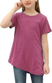 img 4 attached to GORLYA Sleeve T Shirt GOR1056 Fuchsia Girls' Clothing for Tops, Tees & Blouses