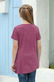 img 3 attached to GORLYA Sleeve T Shirt GOR1056 Fuchsia Girls' Clothing for Tops, Tees & Blouses
