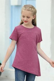 img 1 attached to GORLYA Sleeve T Shirt GOR1056 Fuchsia Girls' Clothing for Tops, Tees & Blouses