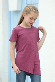 img 2 attached to GORLYA Sleeve T Shirt GOR1056 Fuchsia Girls' Clothing for Tops, Tees & Blouses