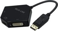 🔌 3 в 1 адаптер dp к hdmi vga dvi: конвертер displayport в hdmi 4k - мужчина к женщина покрытый золотом в форме бриллианта (черный) логотип