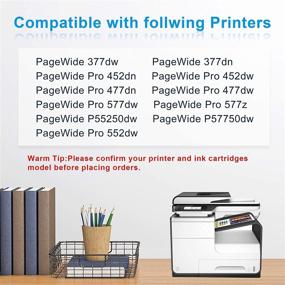 img 3 attached to 🖨️ Miss Deer 972A Compatible Ink Cartridges with Upgraded Chip for HP PageWide Printers - 4 Pack (1BK 1C 1M 1Y)