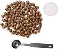 🌟 aokbean european retro sealing wax beads set - star shape with tea light, antique bronze engraved wax scale & melting spoon logo