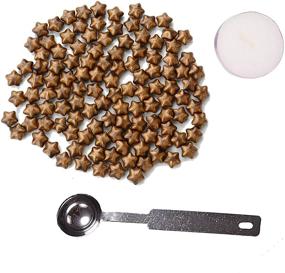 img 4 attached to 🌟 Aokbean European Retro Sealing Wax Beads Set - Star Shape with Tea Light, Antique Bronze Engraved Wax Scale & Melting Spoon