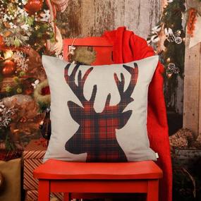 img 1 attached to Fjfz Decorative Cushion Christmas Scottish