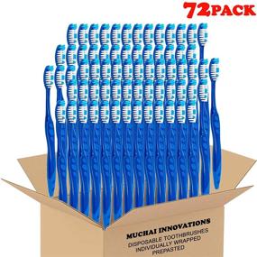 img 1 attached to 🦷 Hygienic and Economical Prepasted Disposable Toothbrushes - Individually Wrapped, Soft Bristle, Regular Size Head - Ideal for Travel, Camping, Guestroom, Car, Office, School, Hotel, Airbnb - Perfect Gifts (72 Pack)