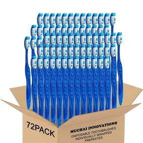 img 3 attached to 🦷 Hygienic and Economical Prepasted Disposable Toothbrushes - Individually Wrapped, Soft Bristle, Regular Size Head - Ideal for Travel, Camping, Guestroom, Car, Office, School, Hotel, Airbnb - Perfect Gifts (72 Pack)