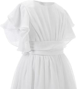 img 1 attached to 👗 Chiffon Flutter Sleeves Girls' Dresses - Carat Clothing