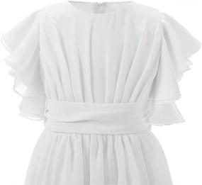 img 2 attached to 👗 Chiffon Flutter Sleeves Girls' Dresses - Carat Clothing