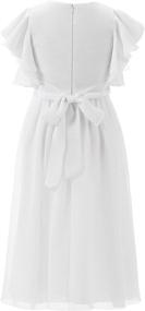 img 3 attached to 👗 Chiffon Flutter Sleeves Girls' Dresses - Carat Clothing