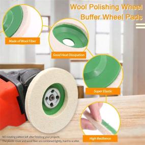 img 1 attached to 🧹 Rustark 13 Pcs Polishing Wheel Kit with Compounds - Includes 10pcs 4'' 100mm Wool Felt Polishing Buffing Wheel Pad with Bore Dia, Black Emery, Brown Tripoli, and General Green Compound