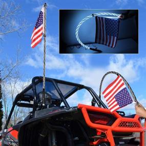 img 2 attached to 🚜 2 Pack 3FT RGB LED Whip Lights - Teochew-LED Chasing Antenna Light Spiral Whips for ATV UTV SXS RZR 4X4 Polaris Truck - Enhance your off-road adventures!