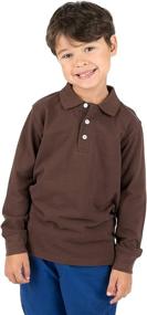 img 4 attached to 👕 Leveret Kids & Toddler Boys Girls Long Sleeve Cotton Polo Shirt - Variety of Colors (Size 2-14 Years)