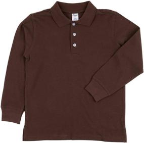 img 1 attached to 👕 Leveret Kids & Toddler Boys Girls Long Sleeve Cotton Polo Shirt - Variety of Colors (Size 2-14 Years)