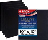 professional quality acid free canvas panels: us art supply 10 x 10 inch black - 6-pack logo