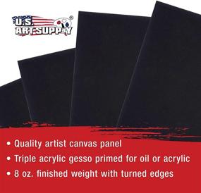 img 1 attached to Professional Quality Acid Free Canvas Panels: US Art Supply 10 x 10 inch Black - 6-Pack