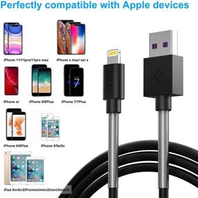 img 1 attached to 🔌 Apple MFi Certified Fast Lightning Cable - 6ft Long iPhone Charger, 5Pack, with Spring Protection for iPhone 12/11/Mini/Pro/Max/X/XS/XR/8/7/Plus/6/6S/SE etc. - Black