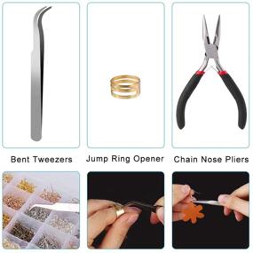 img 2 attached to 🔧 2000-Piece Earring Making Kit: Earring Making Supplies with Hooks, Jump Rings, Backs, Pliers, Tweezers, and Jump Ring Opener for Polymer Clay Earrings, Jewelry Making, and Repair