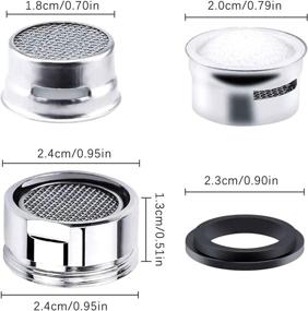 img 3 attached to 🚰 High-Quality 4 Pack Faucet Aerator with Brass Shell and Gasket - Ideal Kitchen/Bathroom Sink Replacement Parts