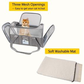 img 2 attached to 🐾 Refrze Pet Carrier Airline Approved | Cat & Small Dog Carrier | TSA Approved for Dogs & Cats of 15-25 Lbs | Soft & Comfortable | Ideal for Medium Cats & Small Dogs | Puppy Carrier Included