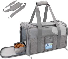 img 4 attached to 🐾 Refrze Pet Carrier Airline Approved | Cat & Small Dog Carrier | TSA Approved for Dogs & Cats of 15-25 Lbs | Soft & Comfortable | Ideal for Medium Cats & Small Dogs | Puppy Carrier Included