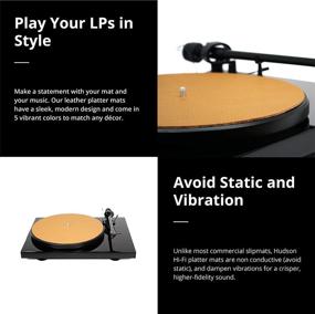 img 2 attached to Premium Swiss Leather Turntable Mat - Sandstone - Platter Mat Made In USA