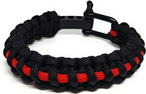 img 3 attached to Flashfire Supply Firefighter Thin Red Line/Police Thin Blue Line Paracord Survival Bracelets + Keychain: Ultimate First Responders' Gear