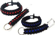 flashfire supply firefighter thin red line/police thin blue line paracord survival bracelets + keychain: ultimate first responders' gear логотип