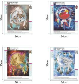 img 1 attached to 🖌️ Newbested 4 PCS DIY Partial Drill Diamond Painting 5D Home Decoration Handmade Rhinestone Embroidery Mosaic Cross Stitch Kit (Featuring Wolves and Eagles)