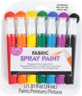 tulip permanent fabric spray paint rainbow pack – 0.81 fl oz (x7), non-aerosol, nontoxic logo