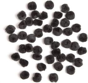 img 1 attached to 🖤 Black Acrylic Pom Poms - .75 inch - Pack of 45 pieces