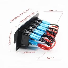 img 1 attached to FXC Rocker Switch Aluminum Panel 5 Gang Toggle Switches Dash 5 Pin ON/Off 2 LED Backlit for Marine Boat Car - Red