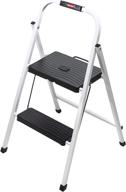 🪜 rubbermaid rm-hsp2 lightweight steel step stool: folding 2-step with hand grip, 200-pound capacity - white finish logo