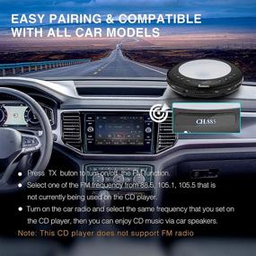 img 3 attached to NAVISKAUTO Portable Car CD Player with Rechargeable 2000mAh Battery, FM Transmitter, Anti-Skip Protection, Headphones, OLED Display, Audio Cable Included