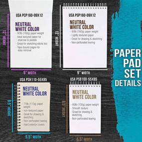 img 1 attached to 📚 U.S. Art Supply Set: 4 Styles of Sketching and Drawing Paper Pads (242 Sheets Total) - Spiral Bound for Sketch, Draw, Charcoal Pencil, Mixed Media