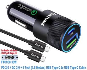 img 4 attached to 🔌 Samsung Galaxy S9/S8 Car Charger with Power Delivery 2.0 & Quick Charge 3.0 Ports & 6ft USB C Cable - Compatible with Galaxy S8, Note 8, Pixel 2/XL, Moto Z2, LG V30