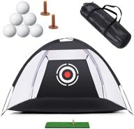 🏌️ golf practice net with target bundles for backyard swing hitting chipping - golf hitting nets, grass mat, golf tees, 6 golf balls and carry case indoor outdoor use, 6.5x4.6x3.3ft logo