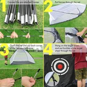 img 3 attached to 🏌️ Golf Practice Net with Target Bundles for Backyard Swing Hitting Chipping - Golf Hitting Nets, Grass Mat, Golf Tees, 6 Golf Balls and Carry Case Indoor Outdoor Use, 6.5X4.6X3.3ft